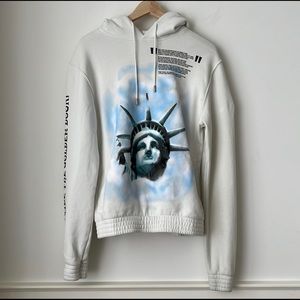 OFF WHITE by Virgil Abloh Sweatshirt Hoodie Statue of Liberty Medium